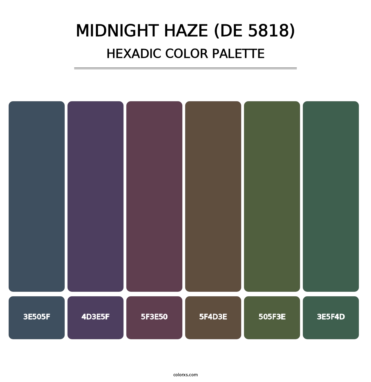 Midnight Haze (DE 5818) - Hexadic Color Palette