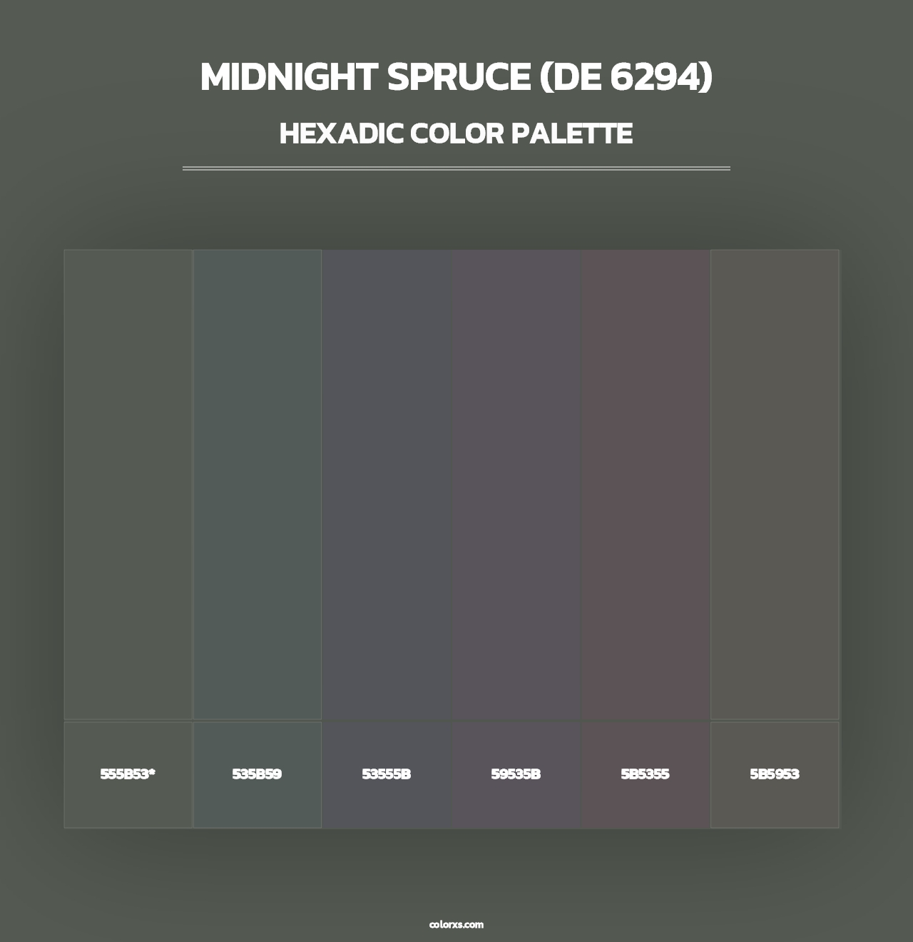 Midnight Spruce (DE 6294) - Hexadic Color Palette
