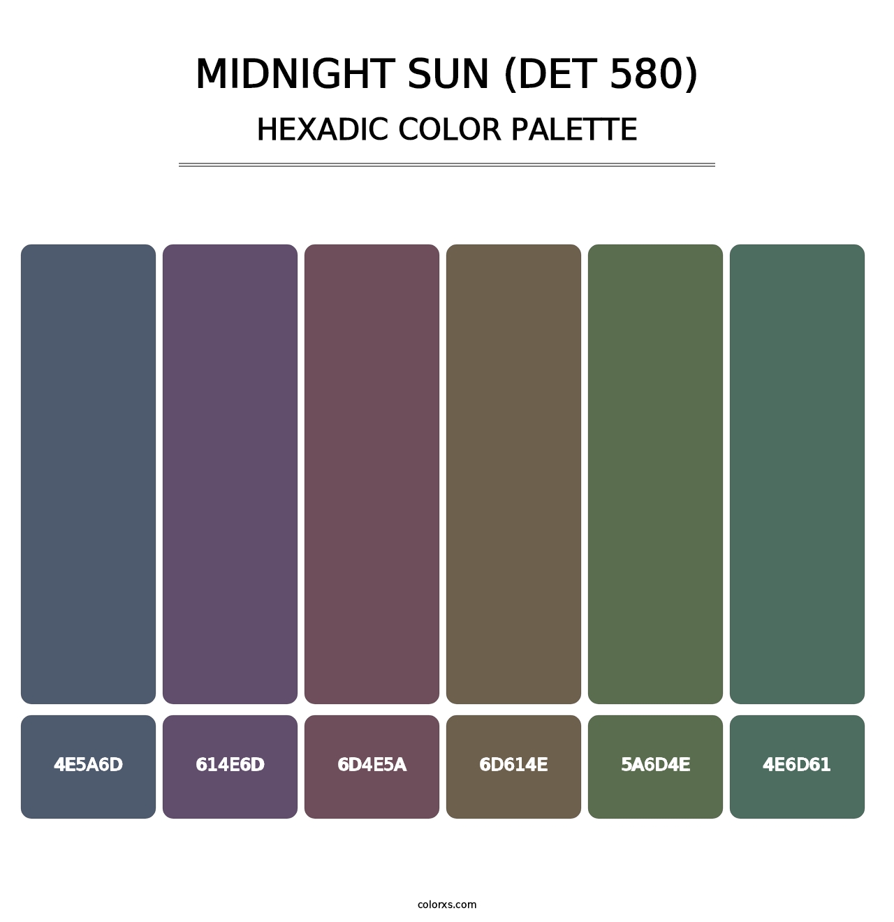 Midnight Sun (DET 580) - Hexadic Color Palette