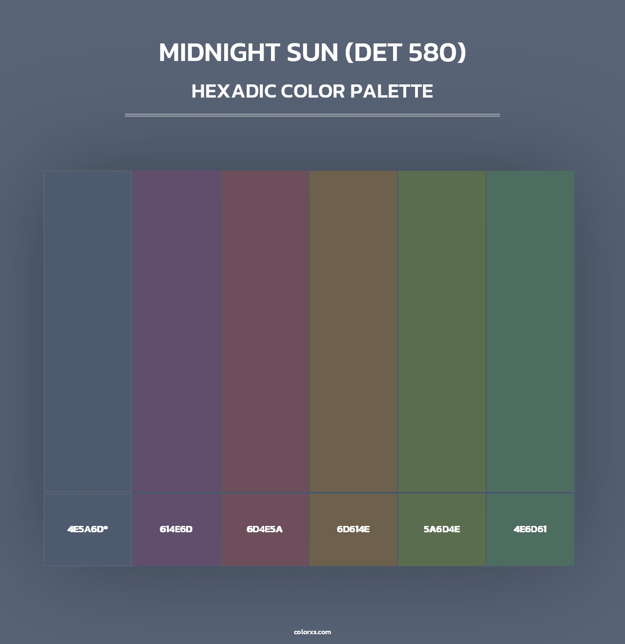Midnight Sun (DET 580) - Hexadic Color Palette