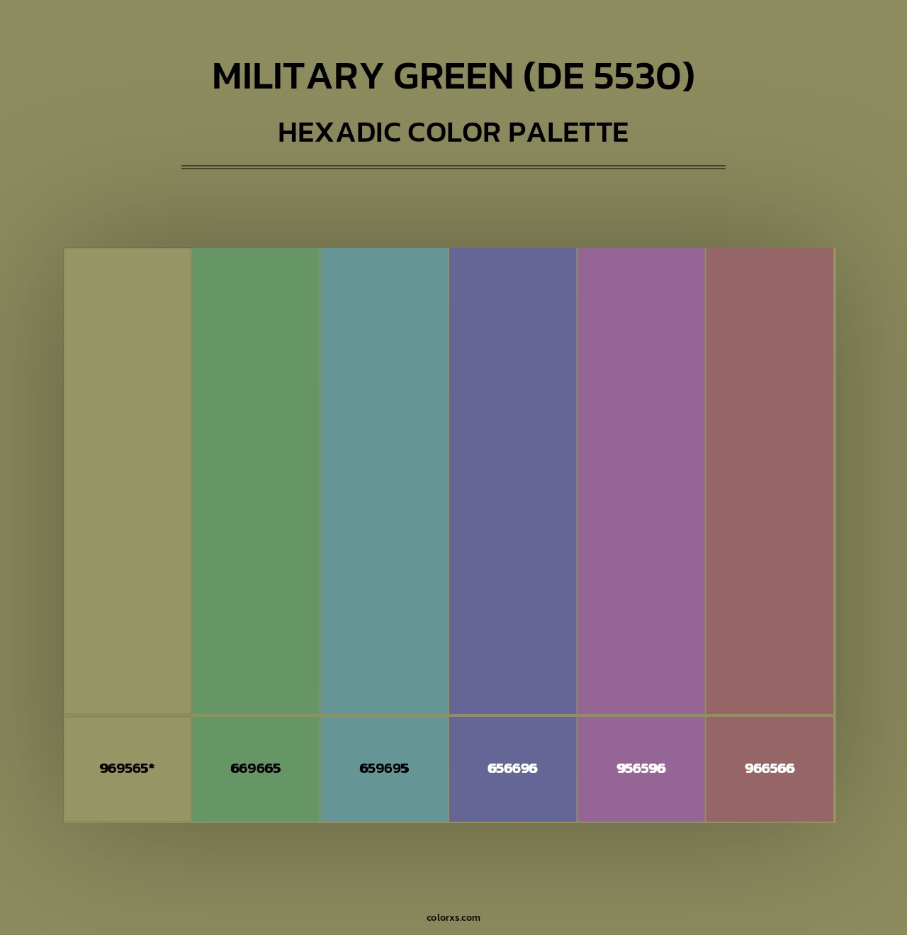 Military Green (DE 5530) - Hexadic Color Palette