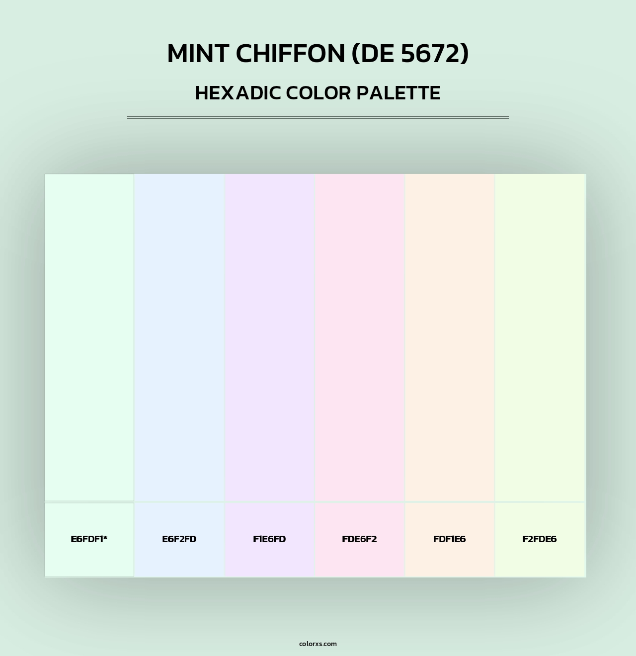 Mint Chiffon (DE 5672) - Hexadic Color Palette
