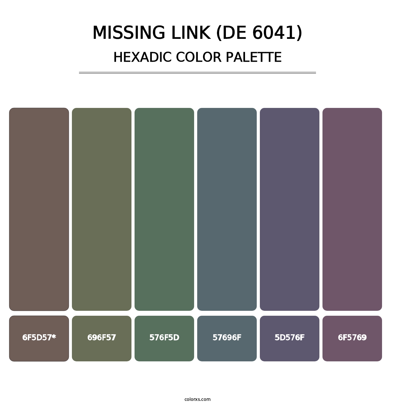 Missing Link (DE 6041) - Hexadic Color Palette