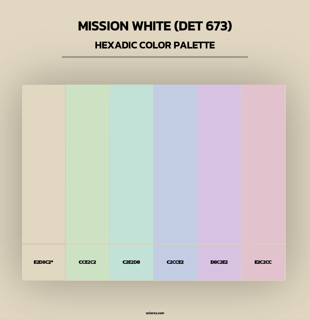 Mission White (DET 673) - Hexadic Color Palette