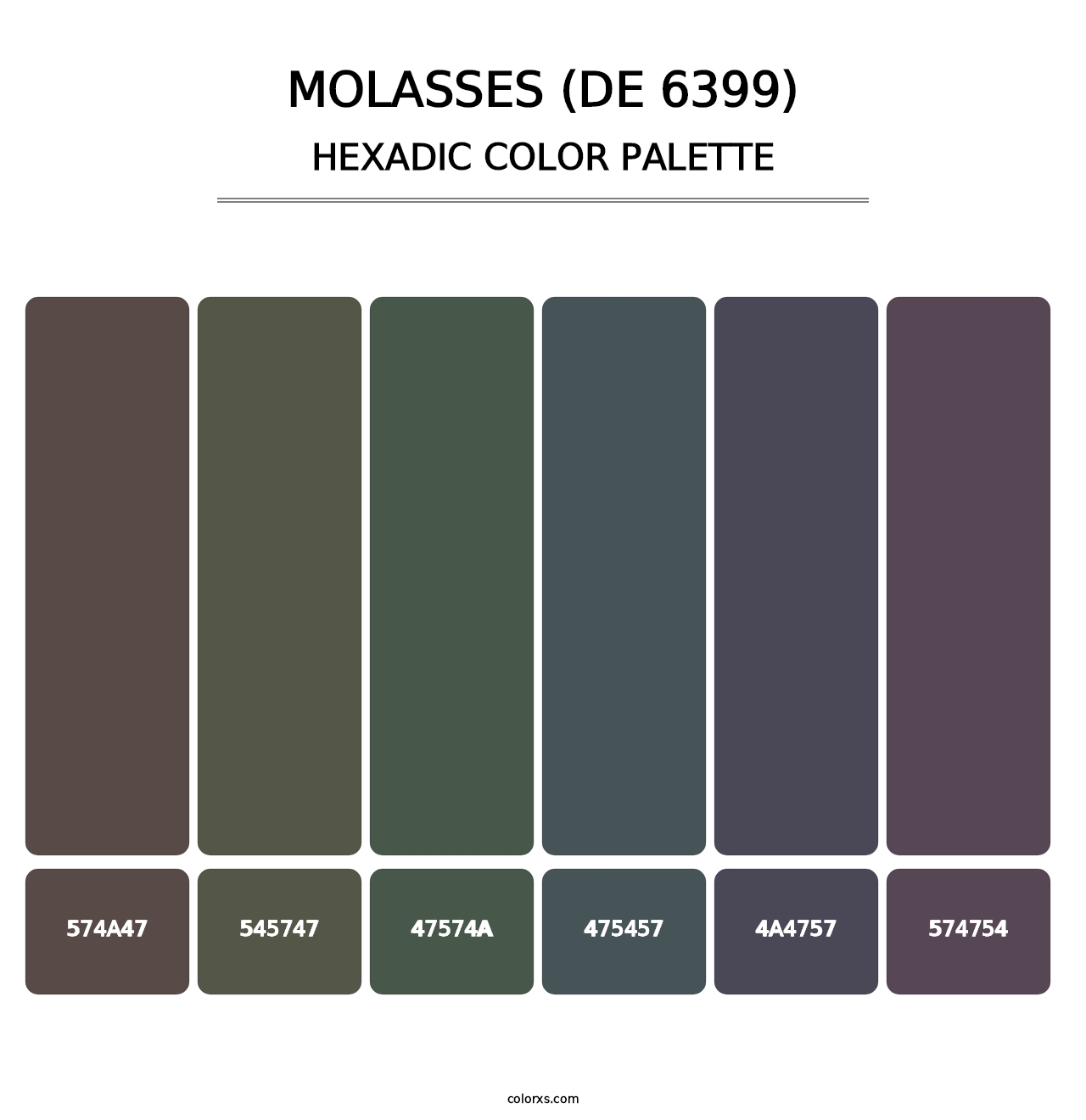 Molasses (DE 6399) - Hexadic Color Palette