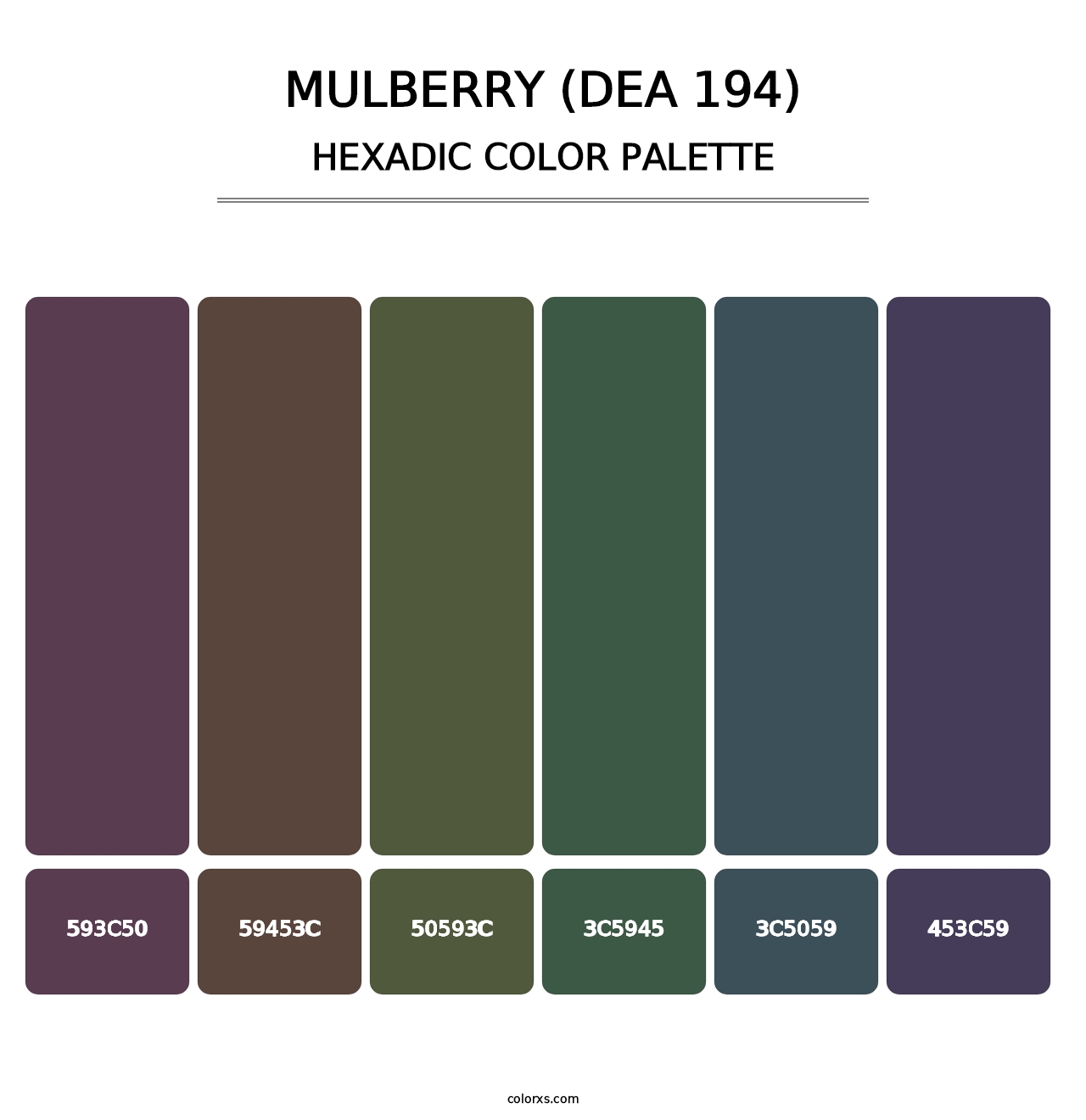 Mulberry (DEA 194) - Hexadic Color Palette