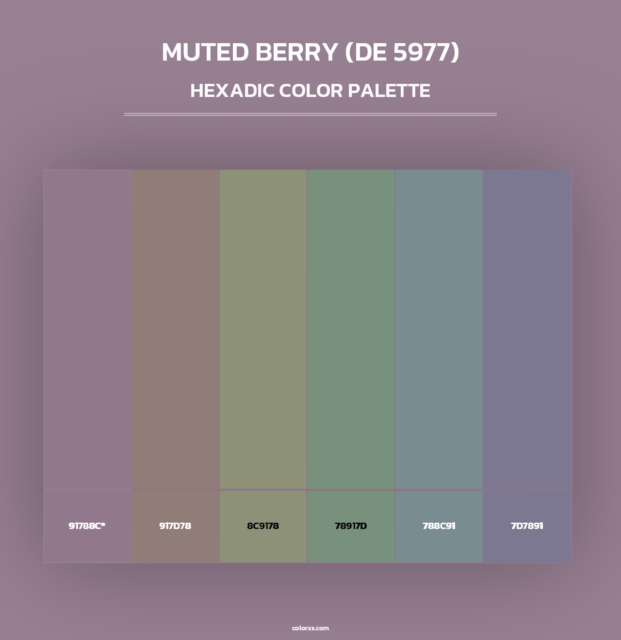 Muted Berry (DE 5977) - Hexadic Color Palette
