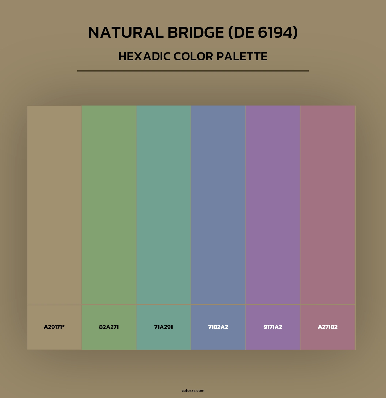 Natural Bridge (DE 6194) - Hexadic Color Palette