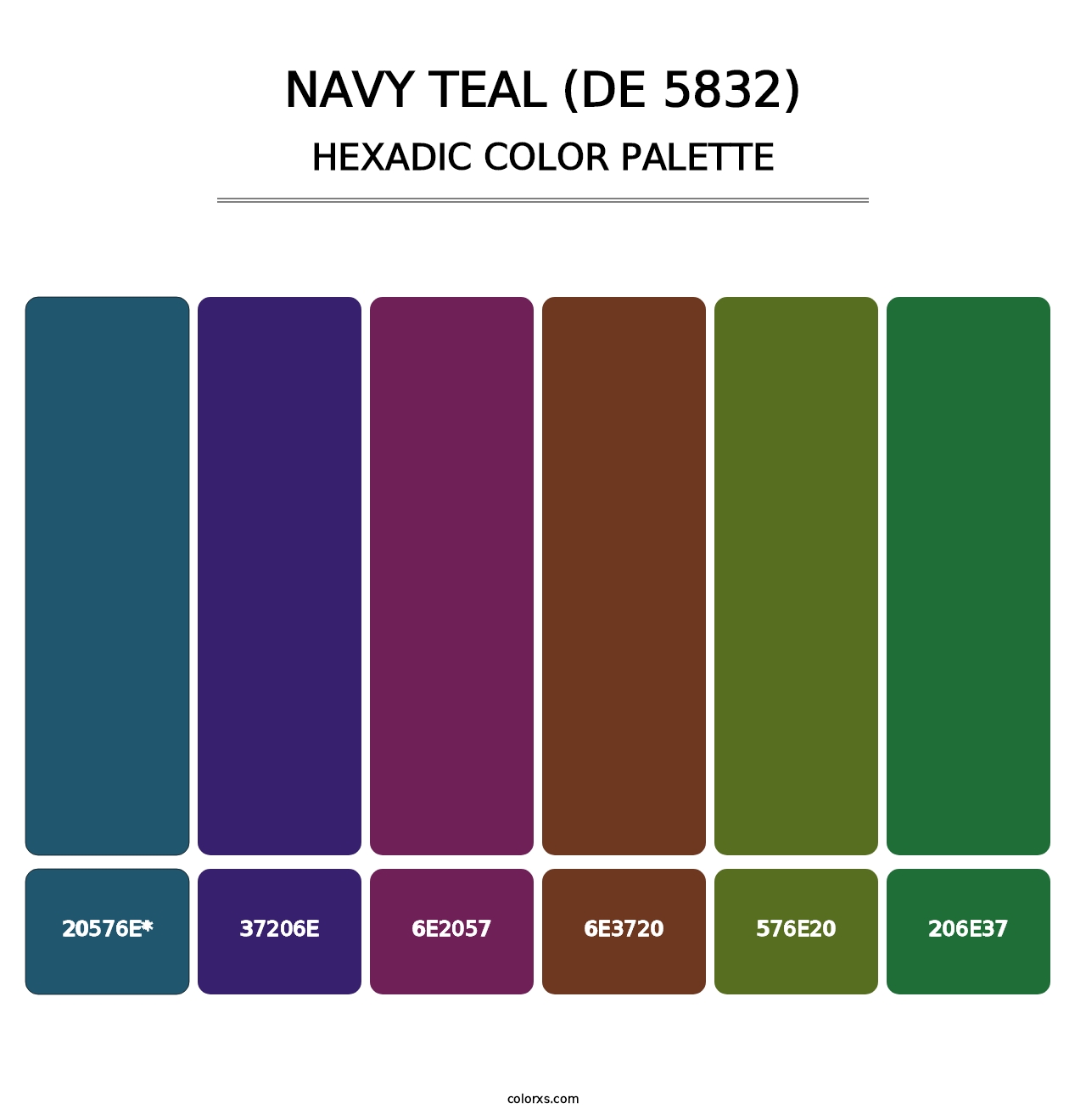 Navy Teal (DE 5832) - Hexadic Color Palette