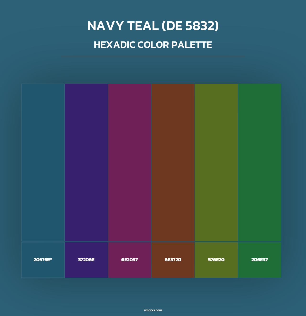 Navy Teal (DE 5832) - Hexadic Color Palette