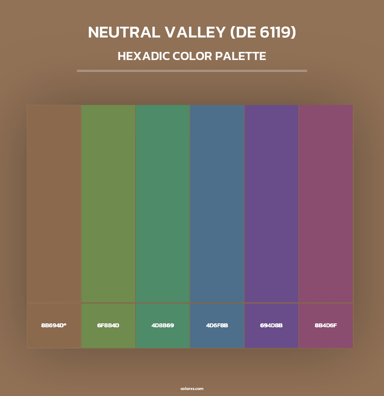Neutral Valley (DE 6119) - Hexadic Color Palette