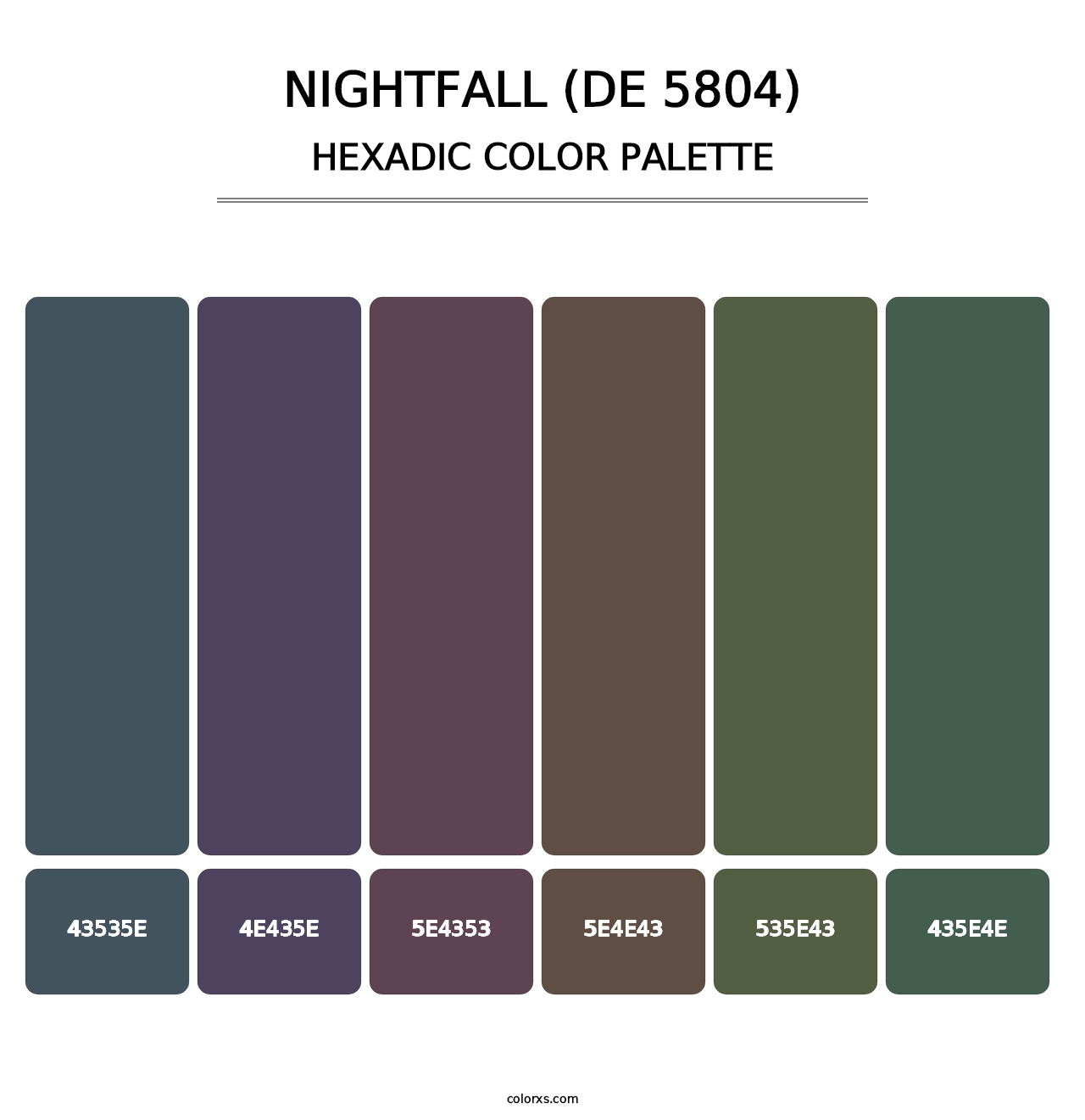 Nightfall (DE 5804) - Hexadic Color Palette