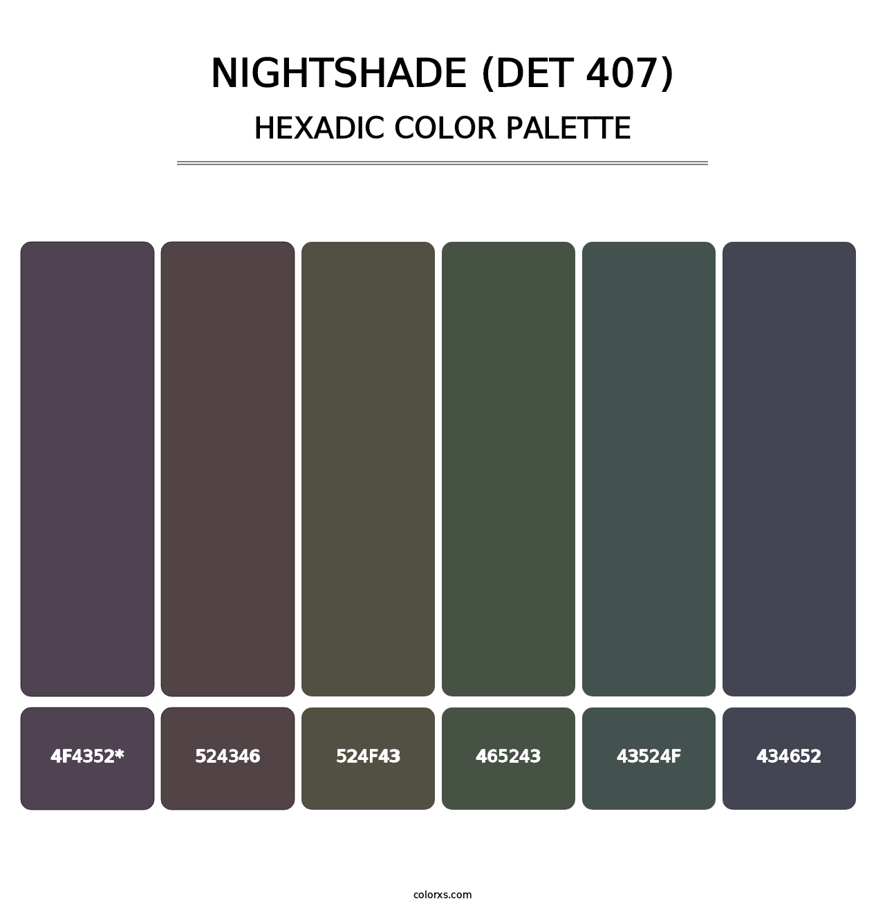Nightshade (DET 407) - Hexadic Color Palette