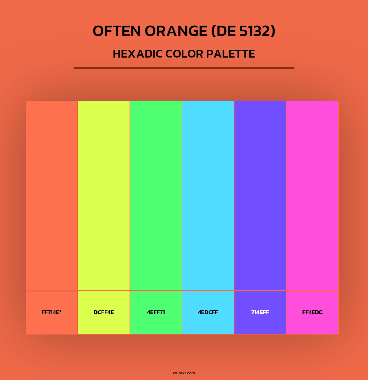Often Orange (DE 5132) - Hexadic Color Palette