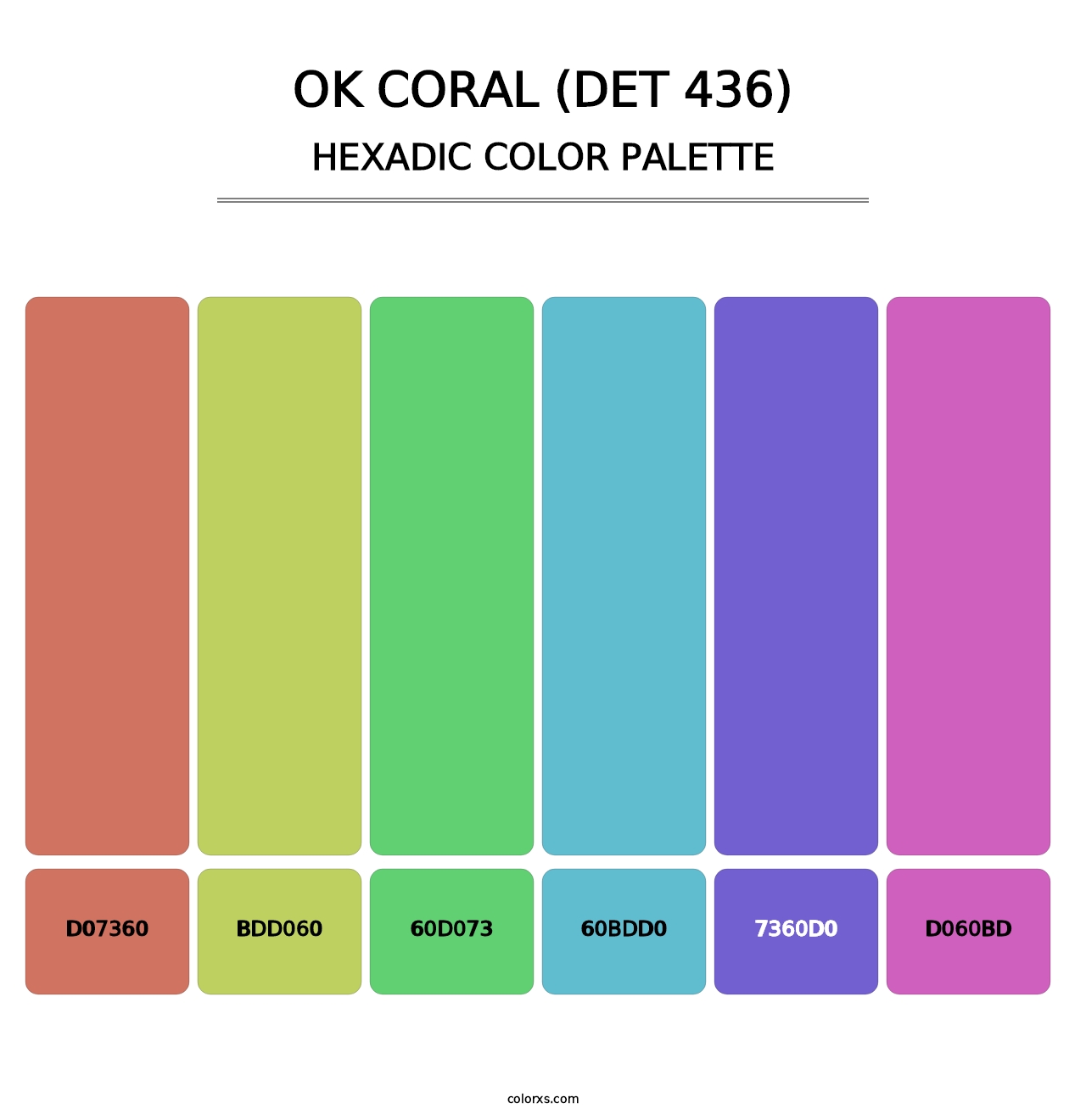 OK Coral (DET 436) - Hexadic Color Palette