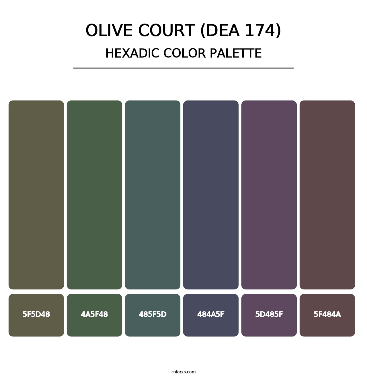 Olive Court (DEA 174) - Hexadic Color Palette