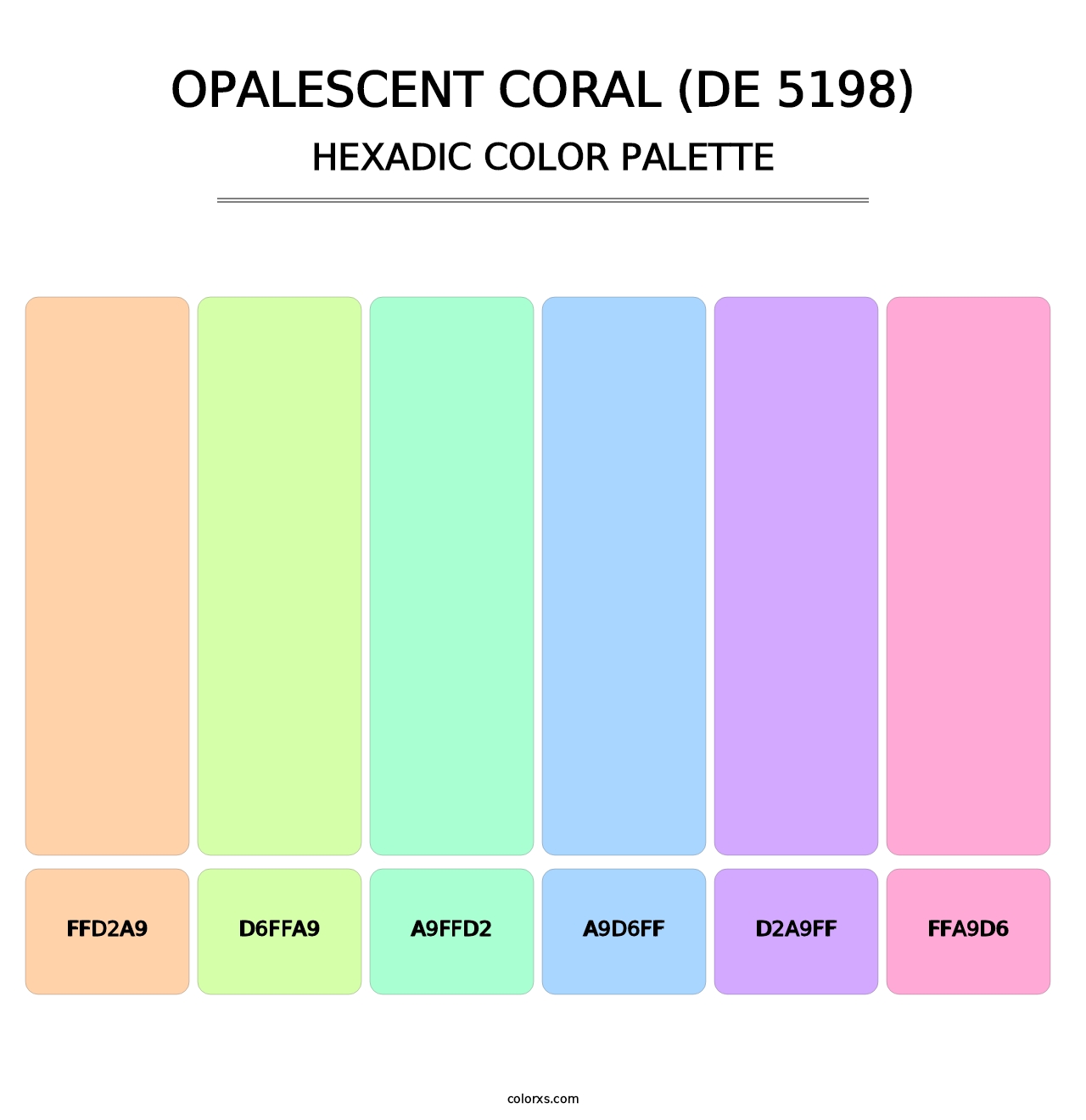 Opalescent Coral (DE 5198) - Hexadic Color Palette
