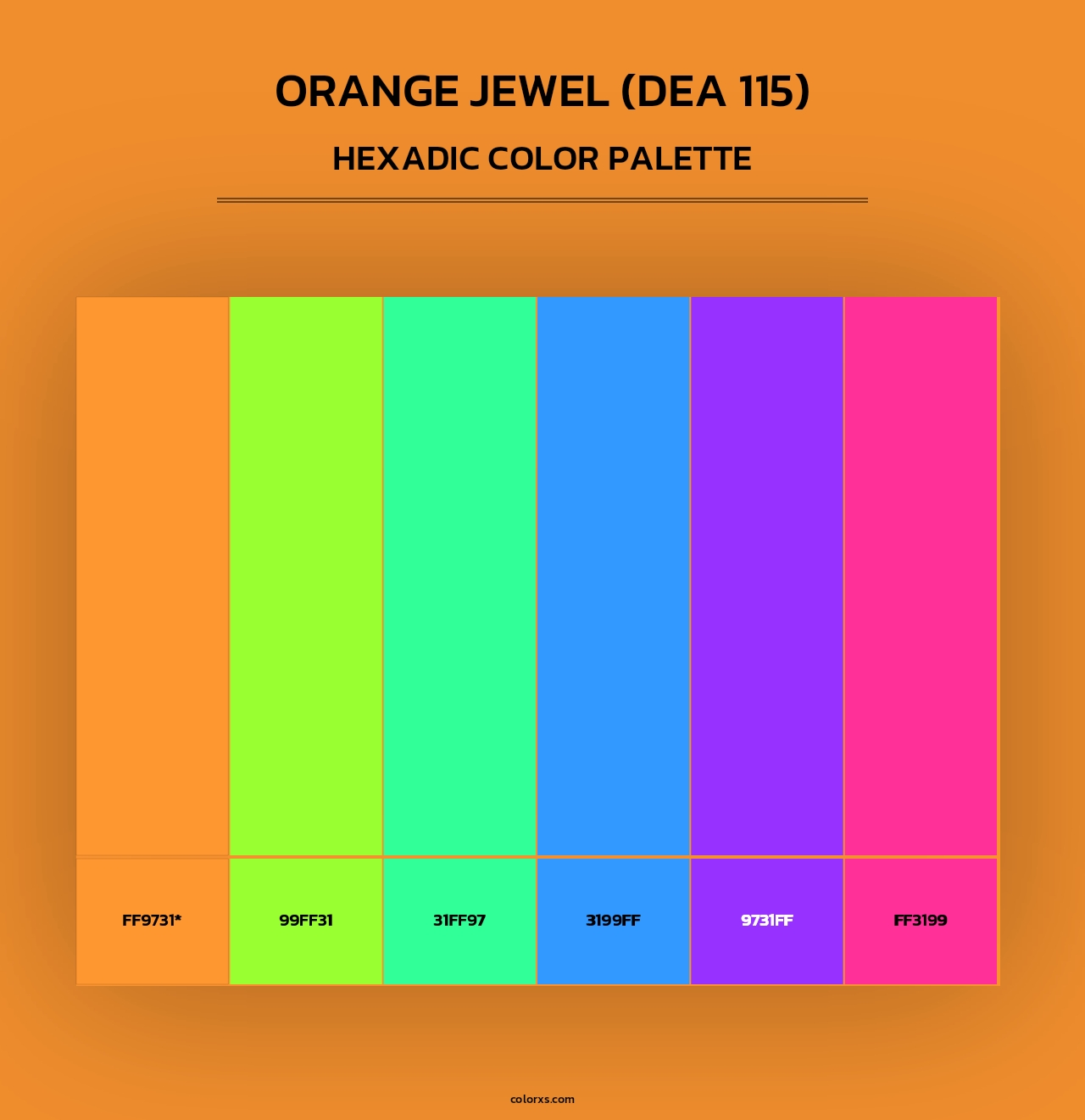 Orange Jewel (DEA 115) - Hexadic Color Palette