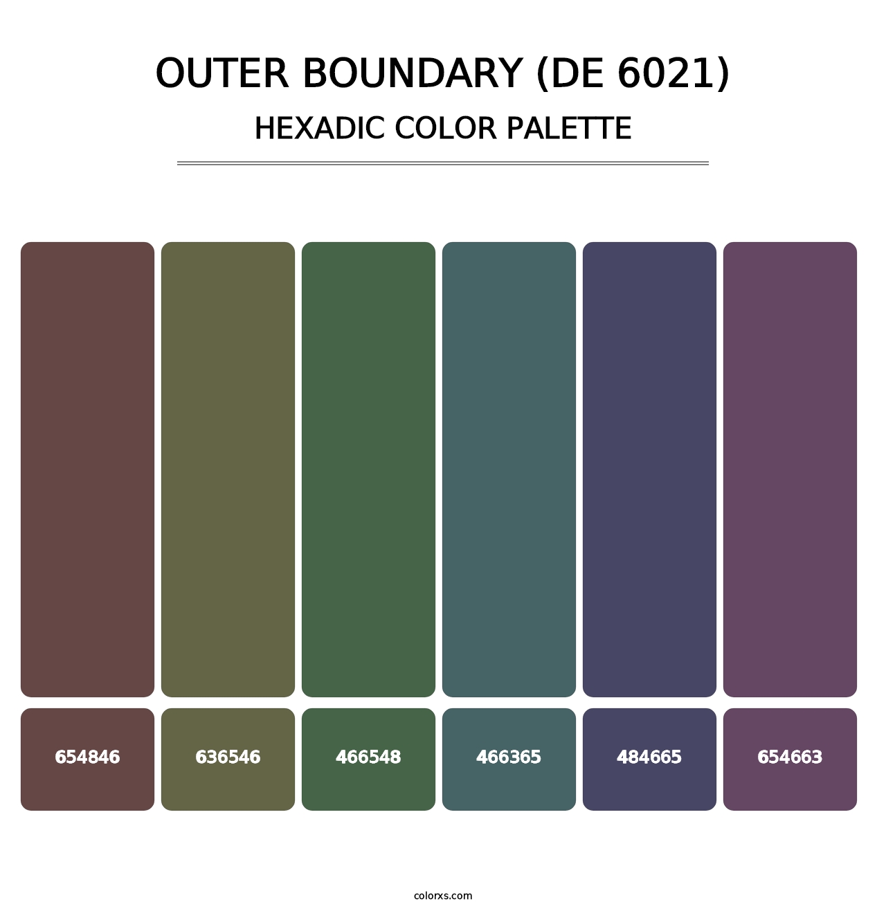 Outer Boundary (DE 6021) - Hexadic Color Palette