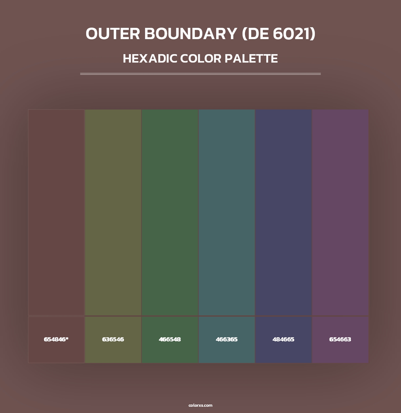 Outer Boundary (DE 6021) - Hexadic Color Palette