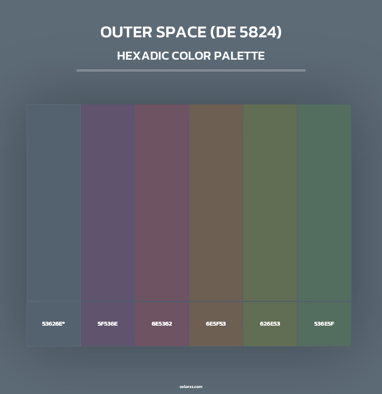 Outer Space (DE 5824) - Hexadic Color Palette