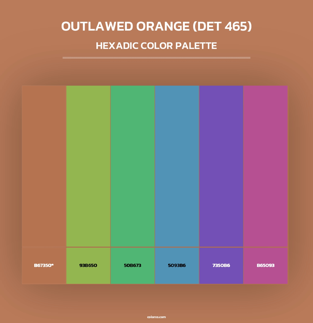 Outlawed Orange (DET 465) - Hexadic Color Palette