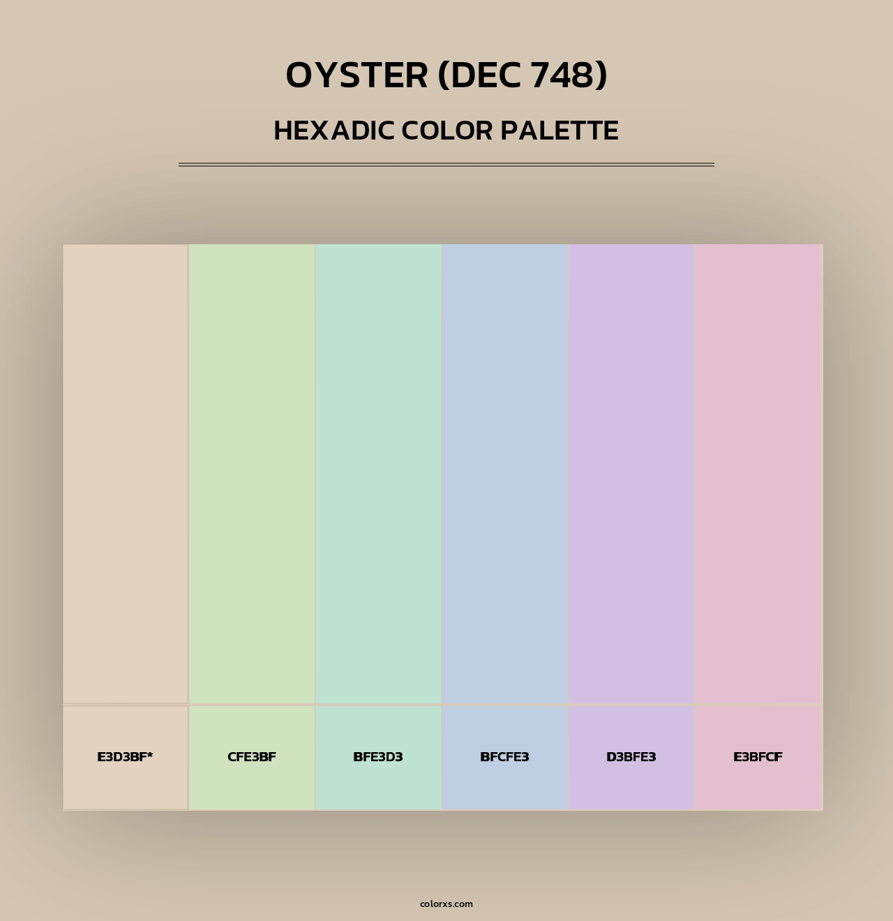 Oyster (DEC 748) - Hexadic Color Palette