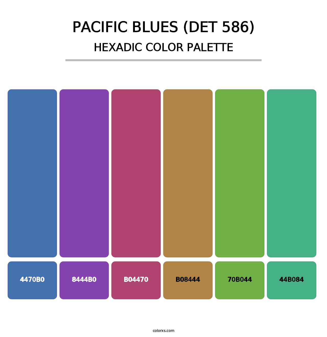 Pacific Blues (DET 586) - Hexadic Color Palette