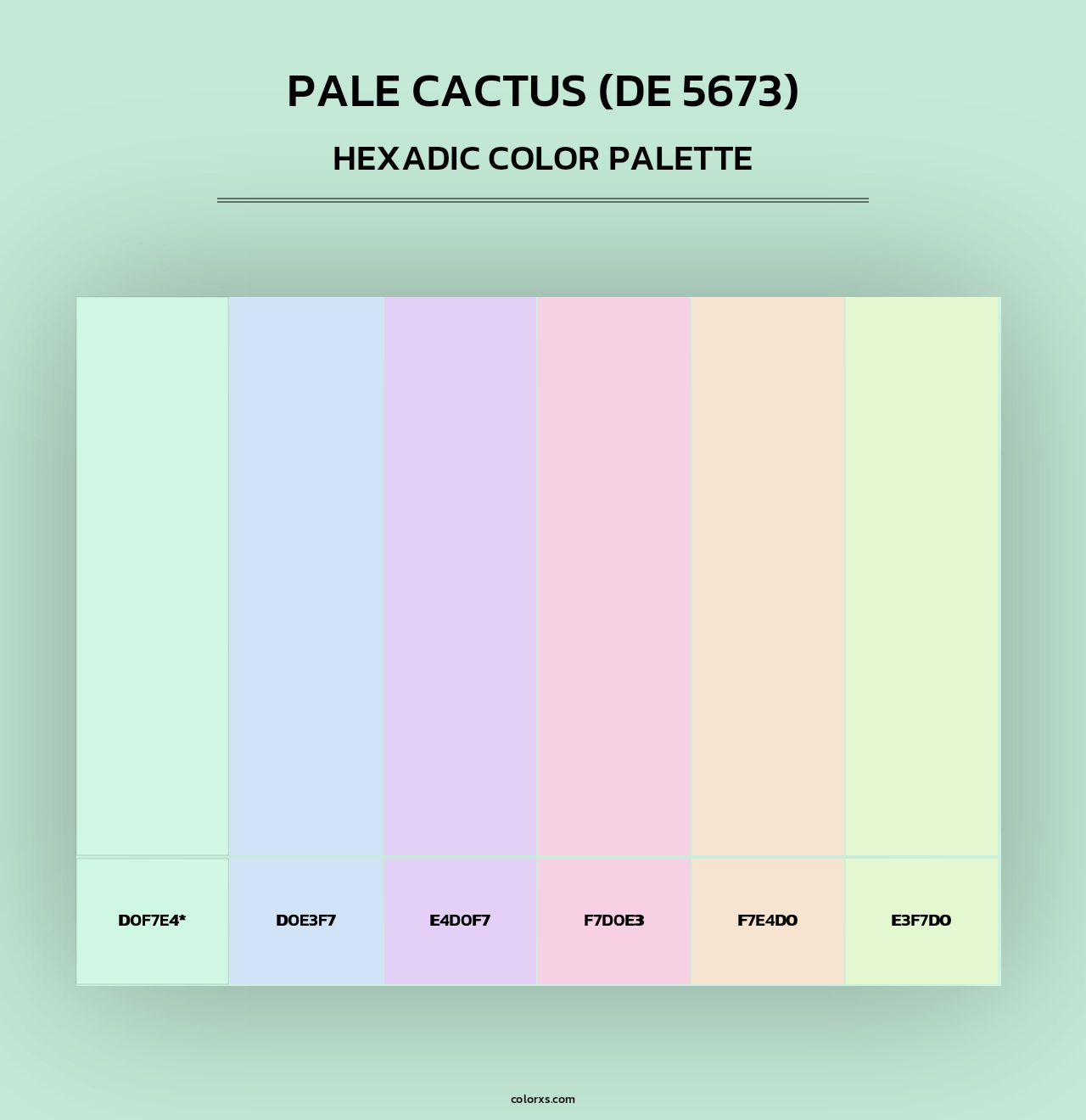 Pale Cactus (DE 5673) - Hexadic Color Palette