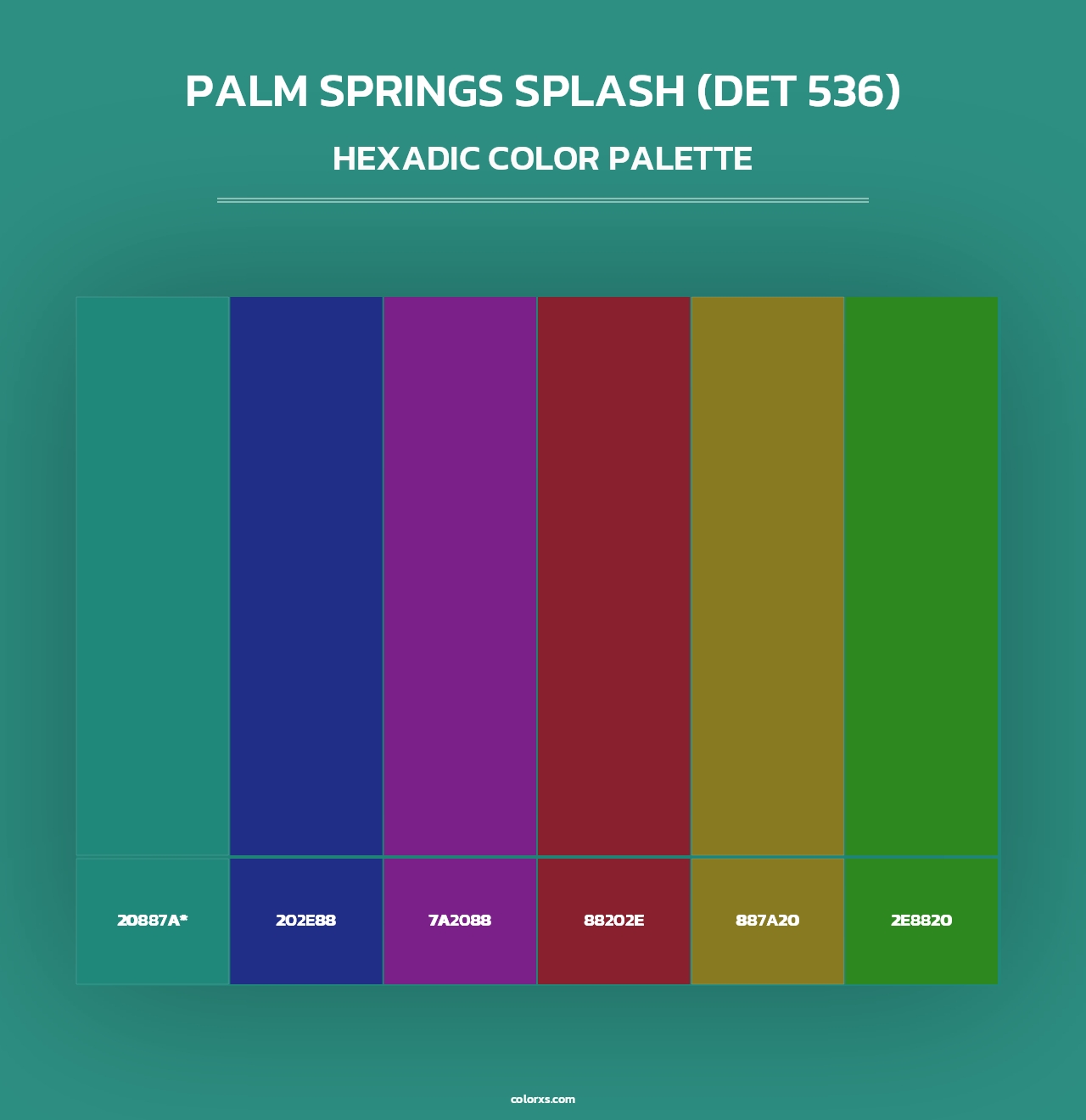 Palm Springs Splash (DET 536) - Hexadic Color Palette
