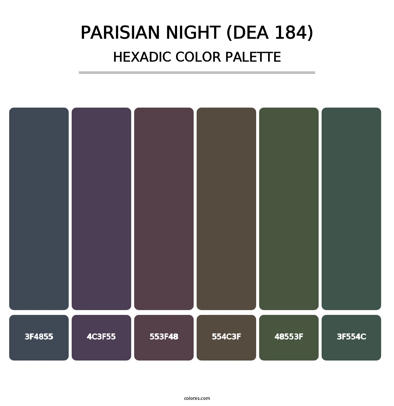 Parisian Night (DEA 184) - Hexadic Color Palette