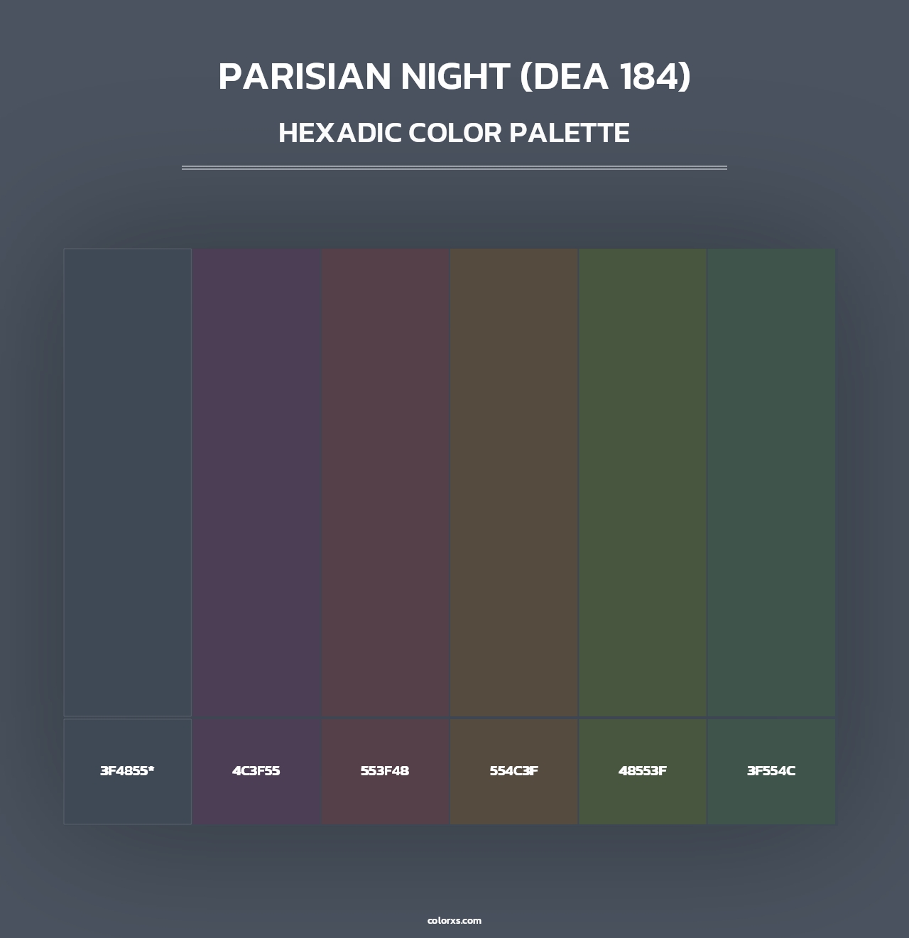Parisian Night (DEA 184) - Hexadic Color Palette