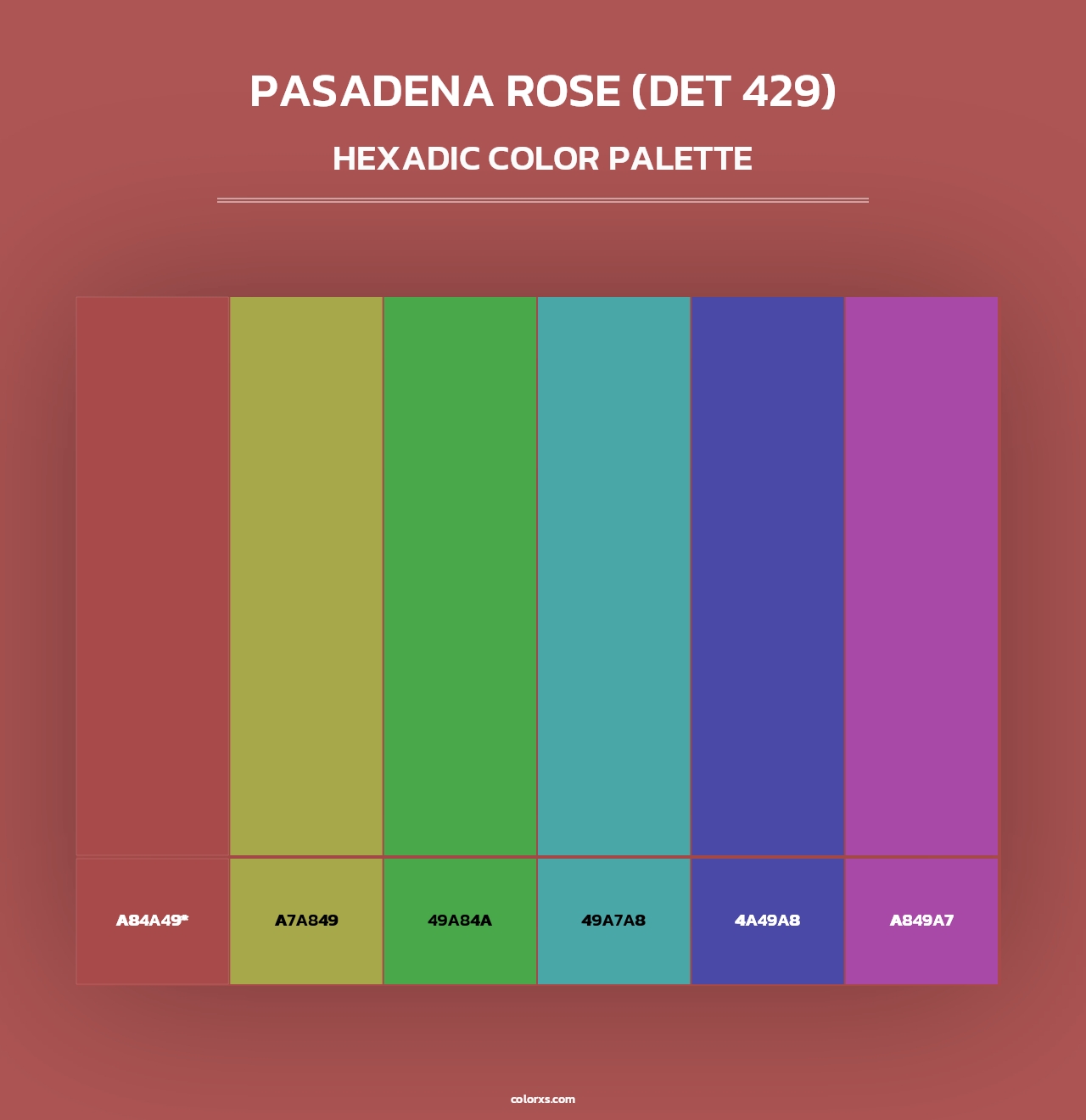 Pasadena Rose (DET 429) - Hexadic Color Palette