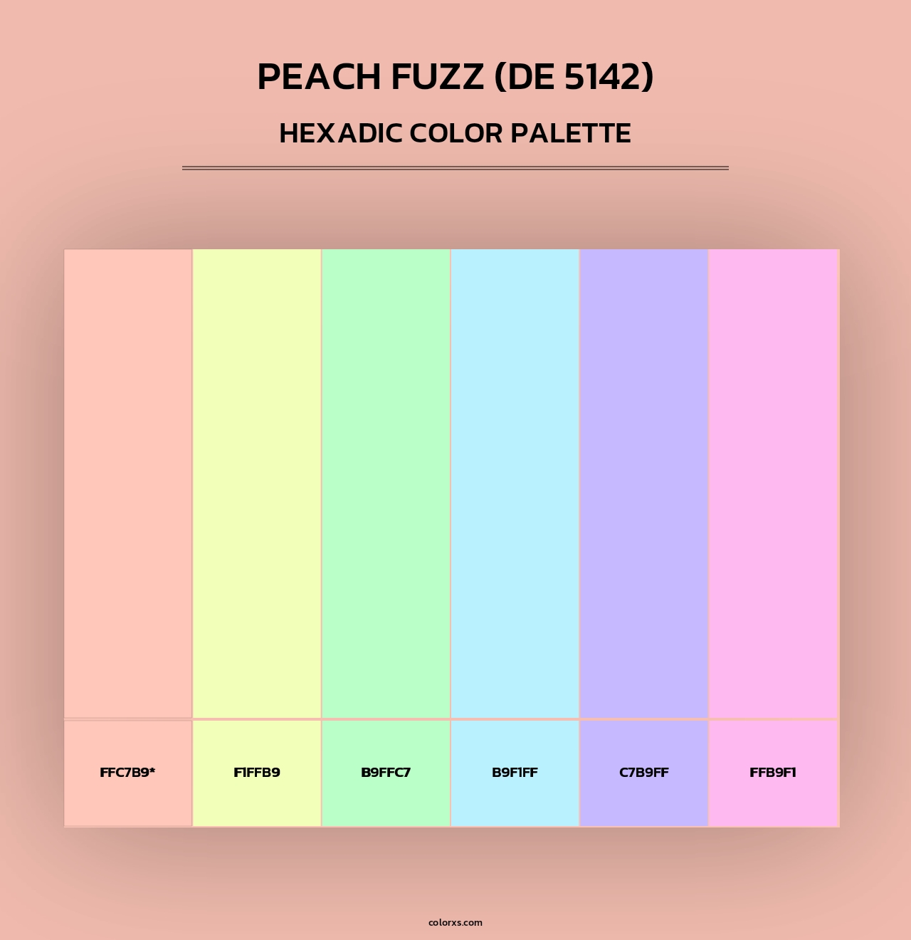 Peach Fuzz (DE 5142) - Hexadic Color Palette