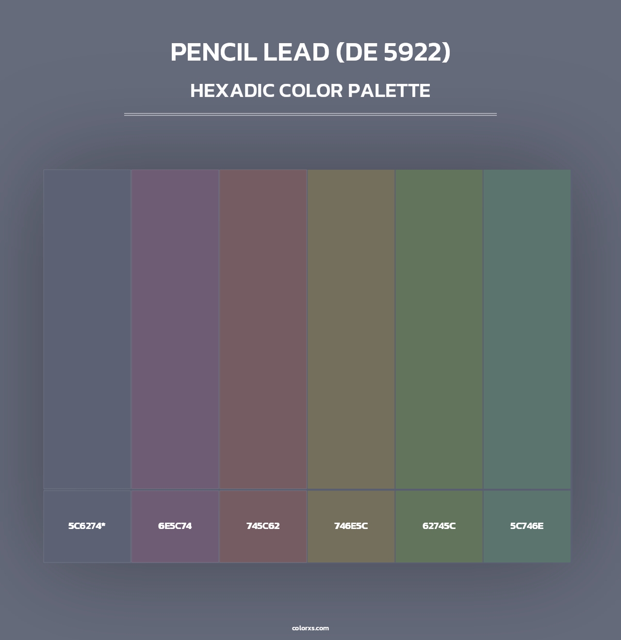 Pencil Lead (DE 5922) - Hexadic Color Palette