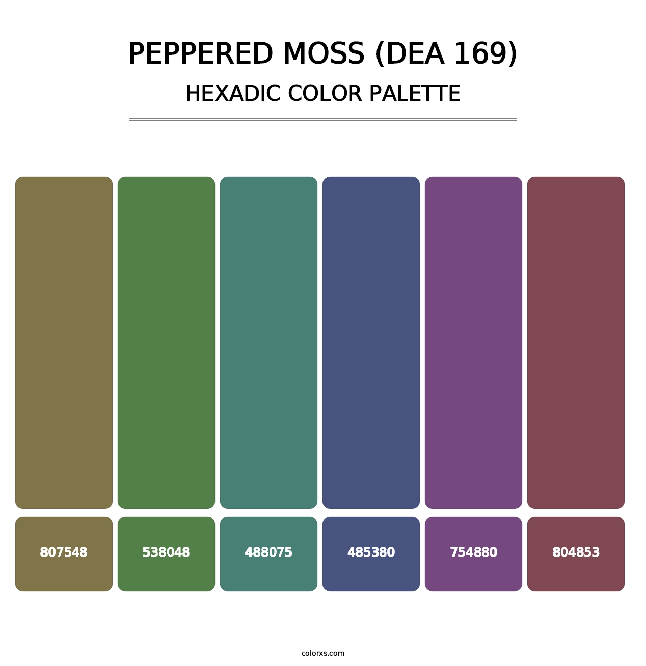 Peppered Moss (DEA 169) - Hexadic Color Palette