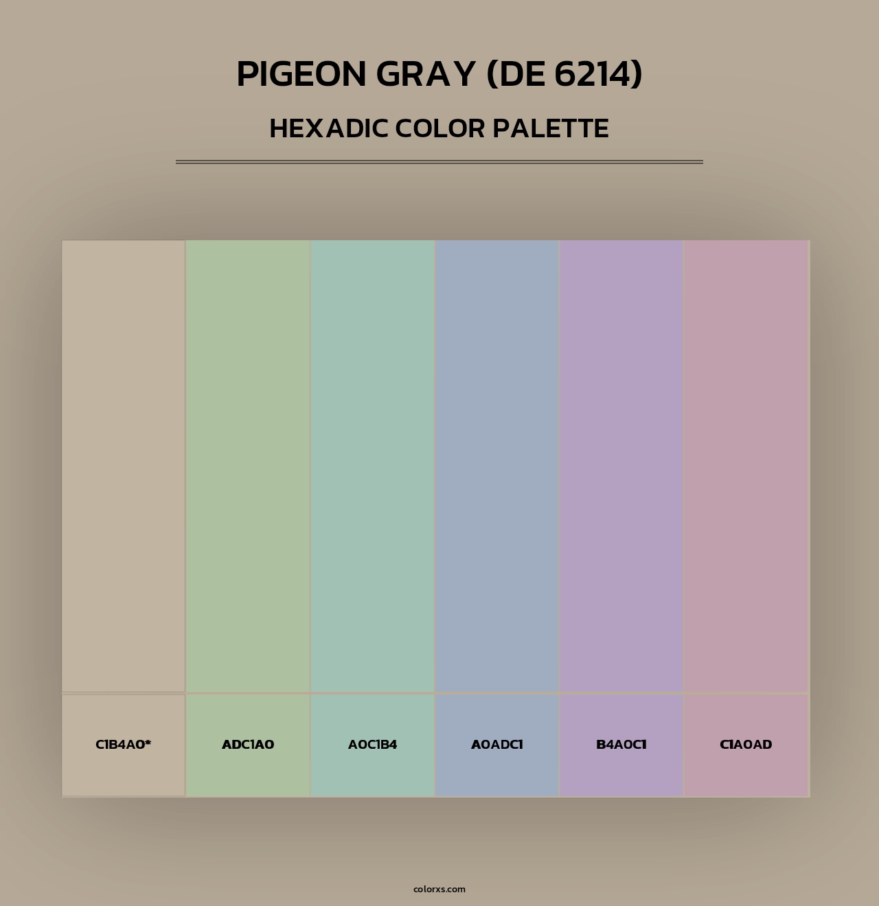 Pigeon Gray (DE 6214) - Hexadic Color Palette