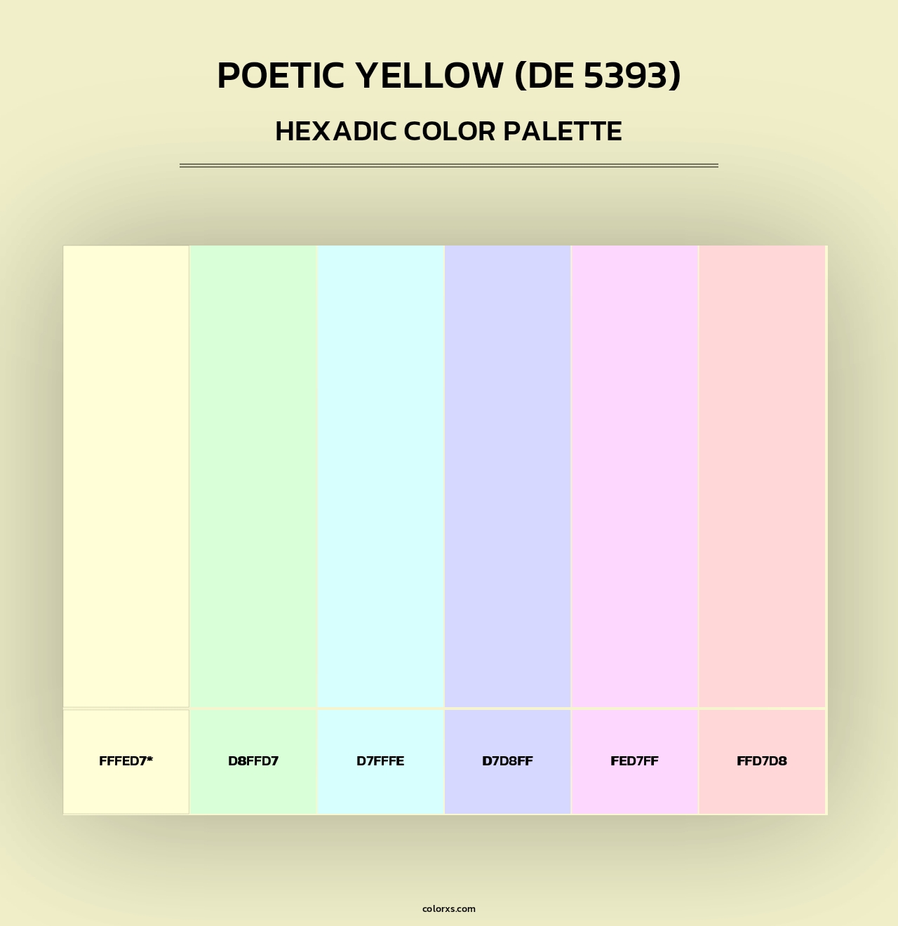 Poetic Yellow (DE 5393) - Hexadic Color Palette
