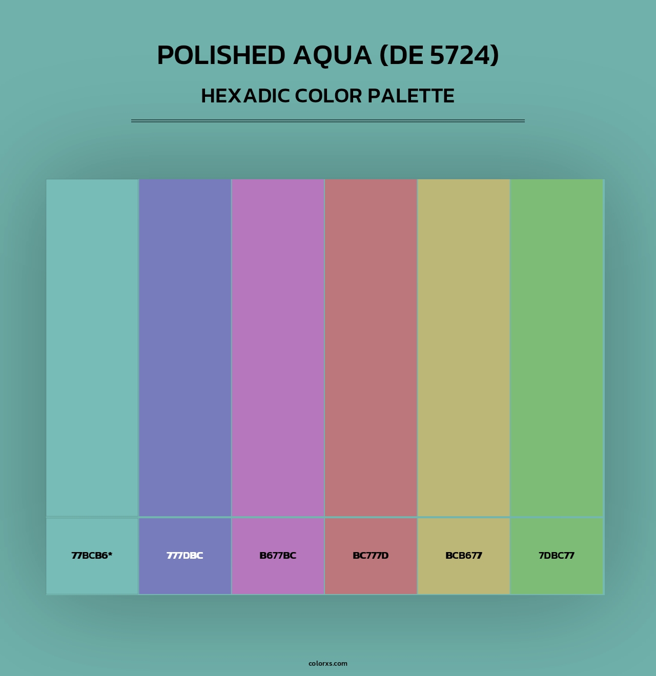 Polished Aqua (DE 5724) - Hexadic Color Palette