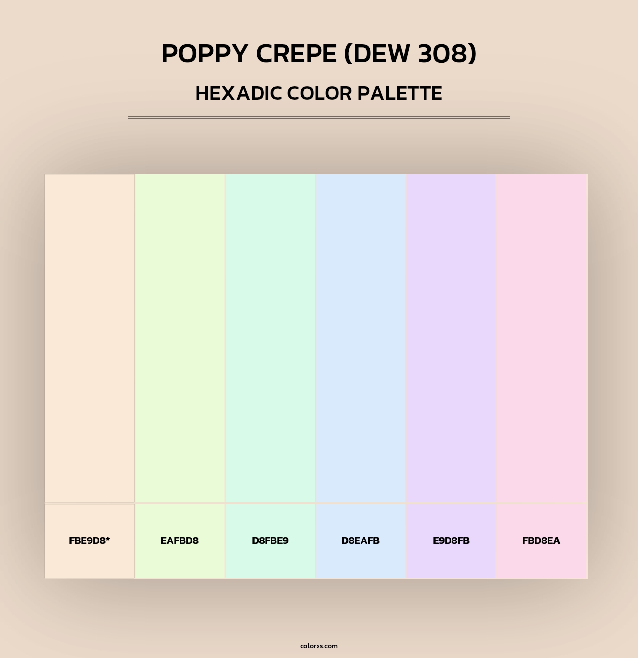 Poppy Crepe (DEW 308) - Hexadic Color Palette