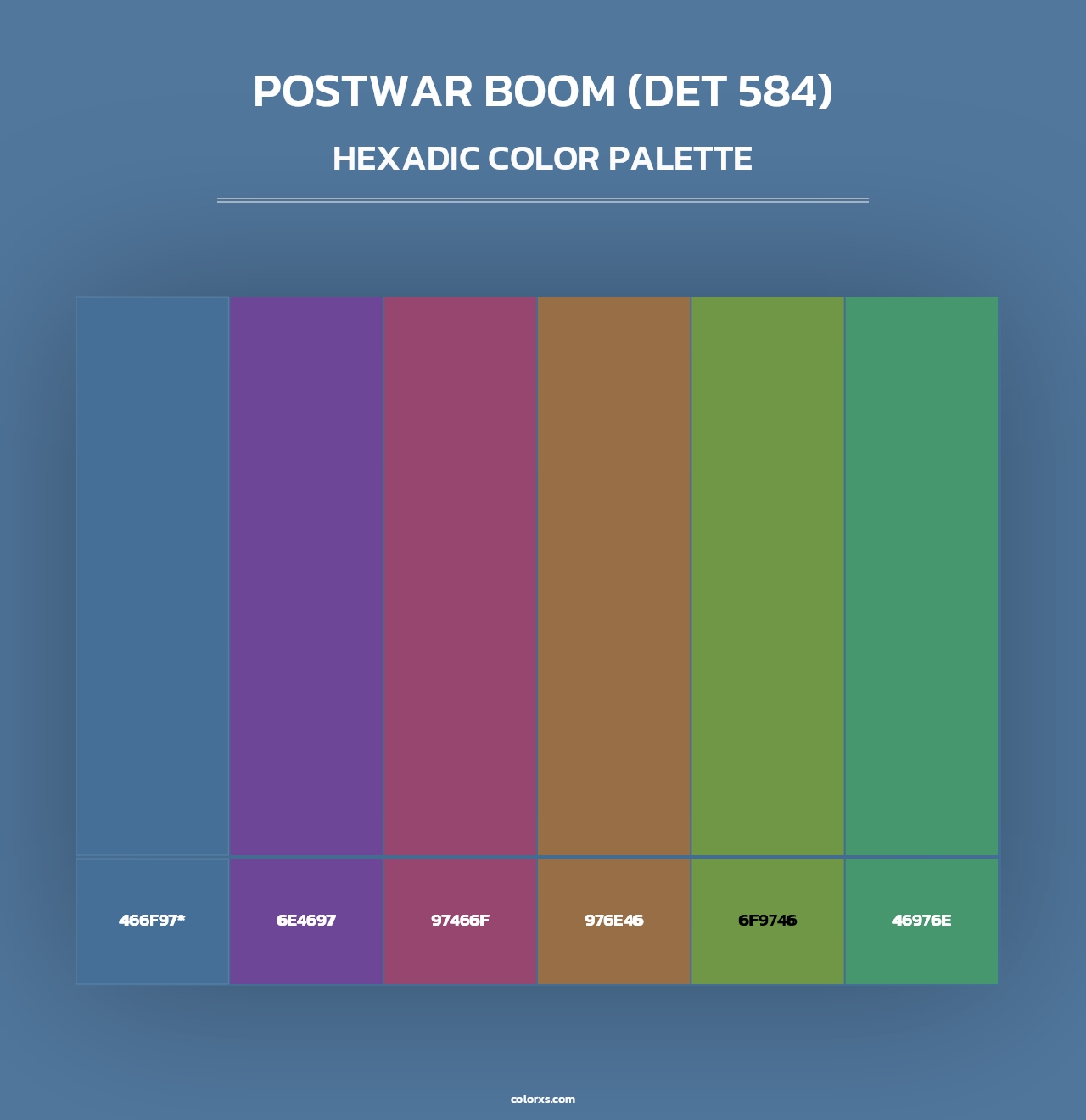 Postwar Boom (DET 584) - Hexadic Color Palette