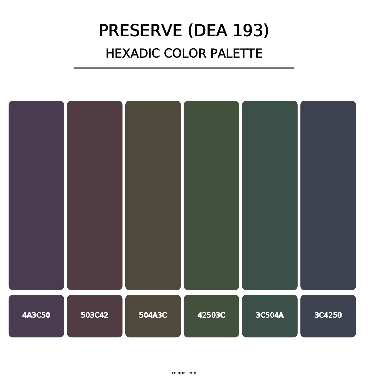 Preserve (DEA 193) - Hexadic Color Palette
