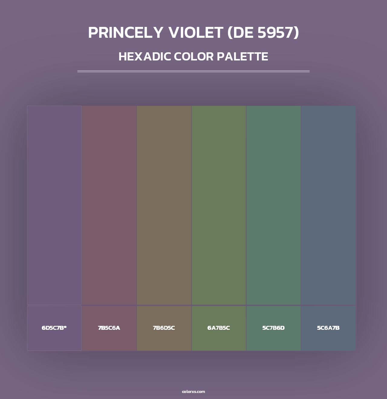 Princely Violet (DE 5957) - Hexadic Color Palette