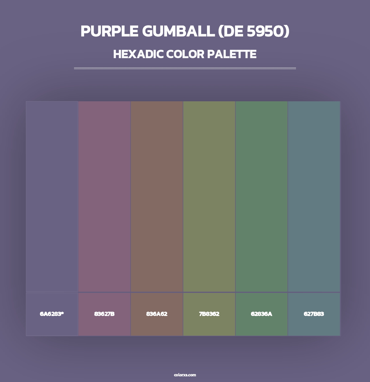 Purple Gumball (DE 5950) - Hexadic Color Palette