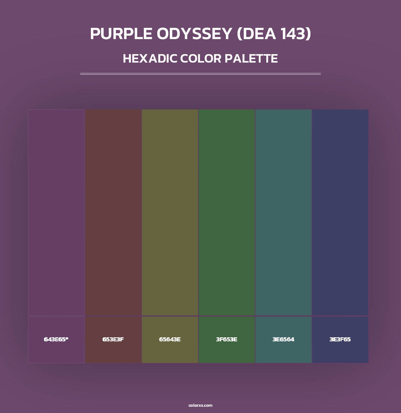 Purple Odyssey (DEA 143) - Hexadic Color Palette