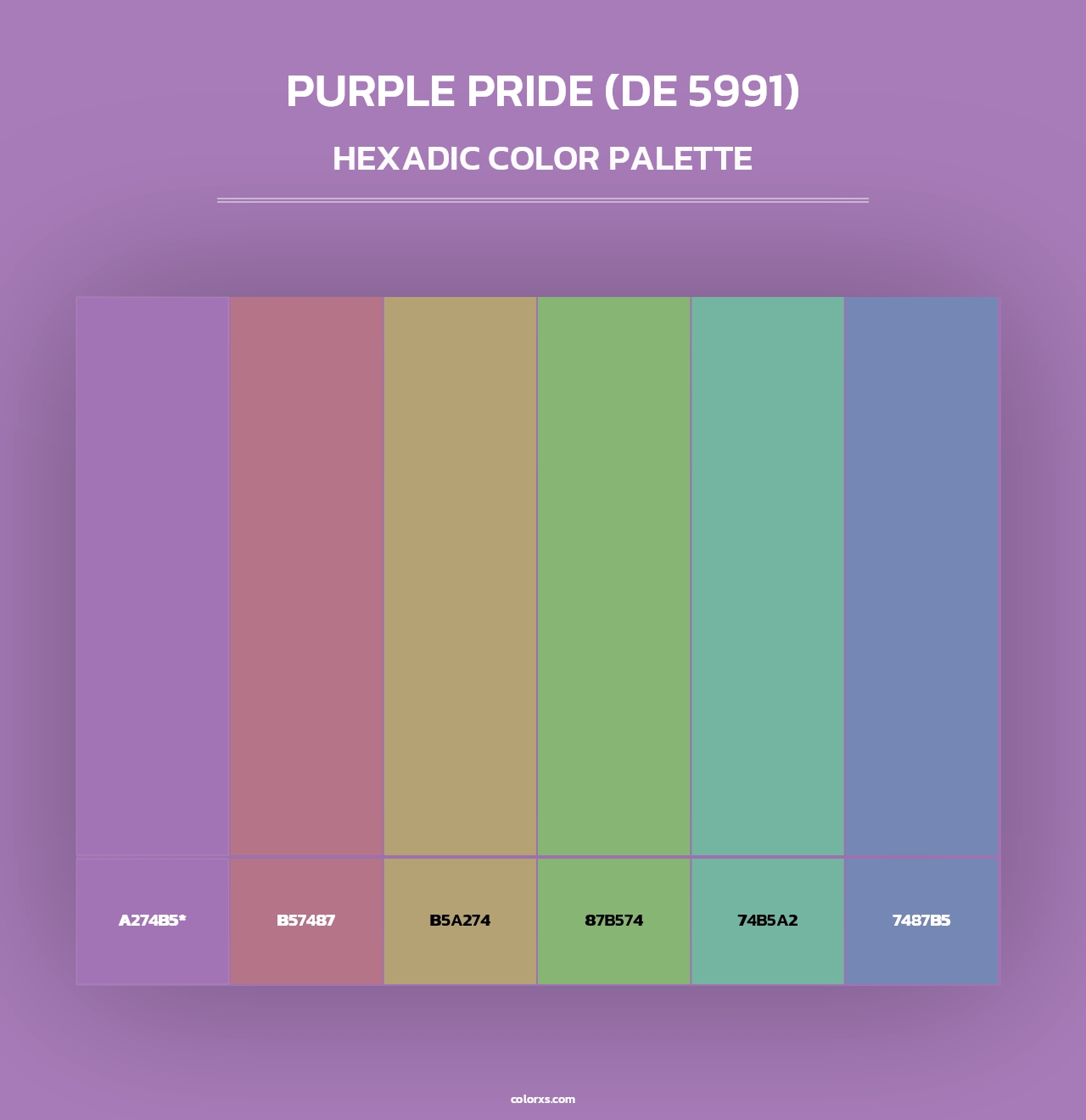 Purple Pride (DE 5991) - Hexadic Color Palette