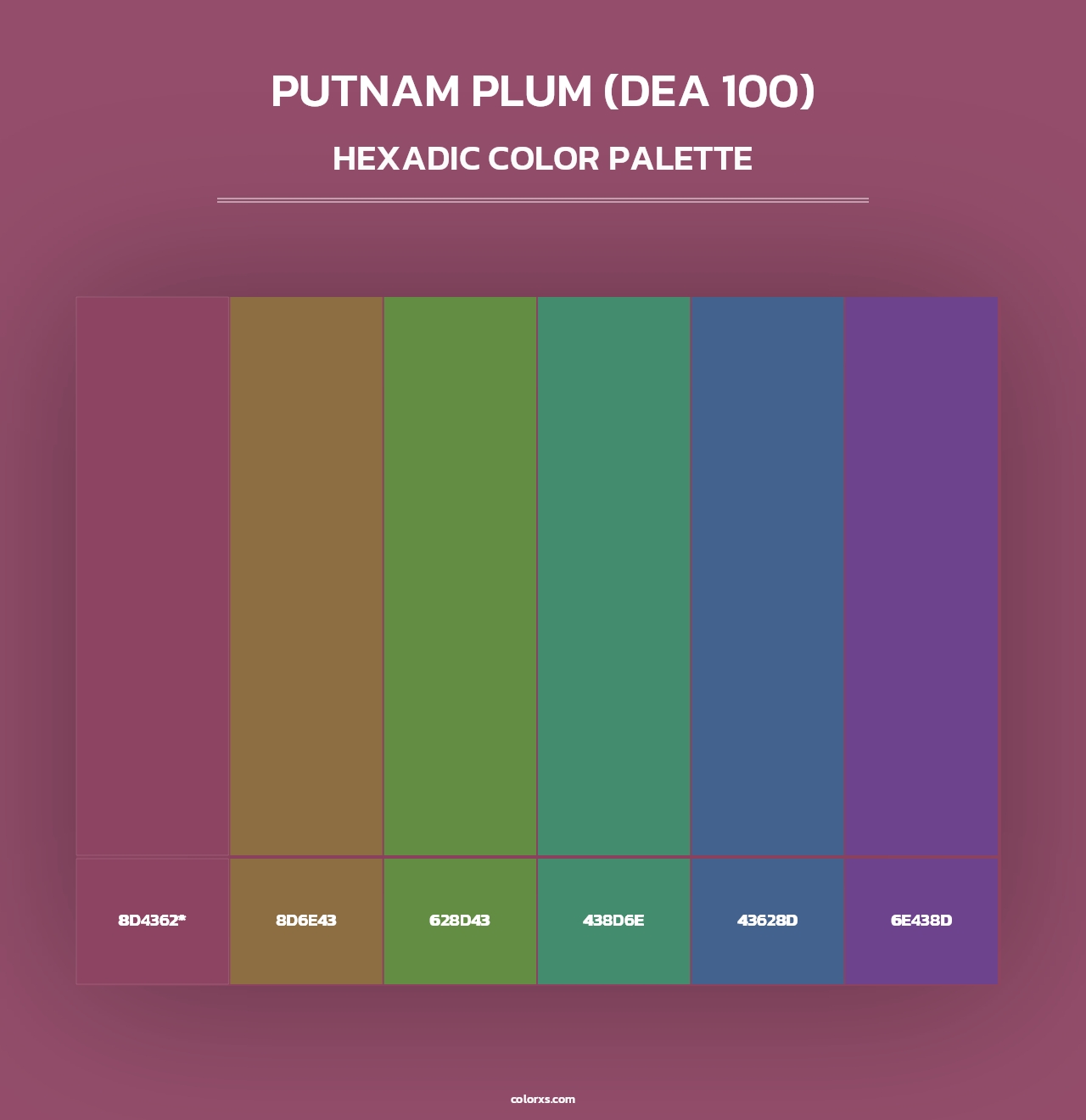 Putnam Plum (DEA 100) - Hexadic Color Palette