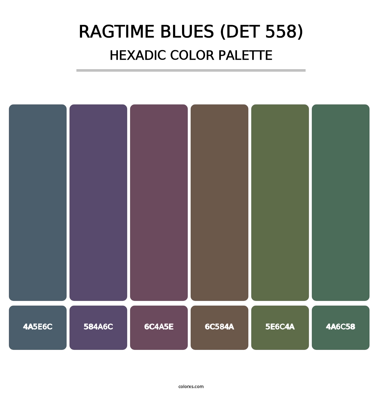 Ragtime Blues (DET 558) - Hexadic Color Palette