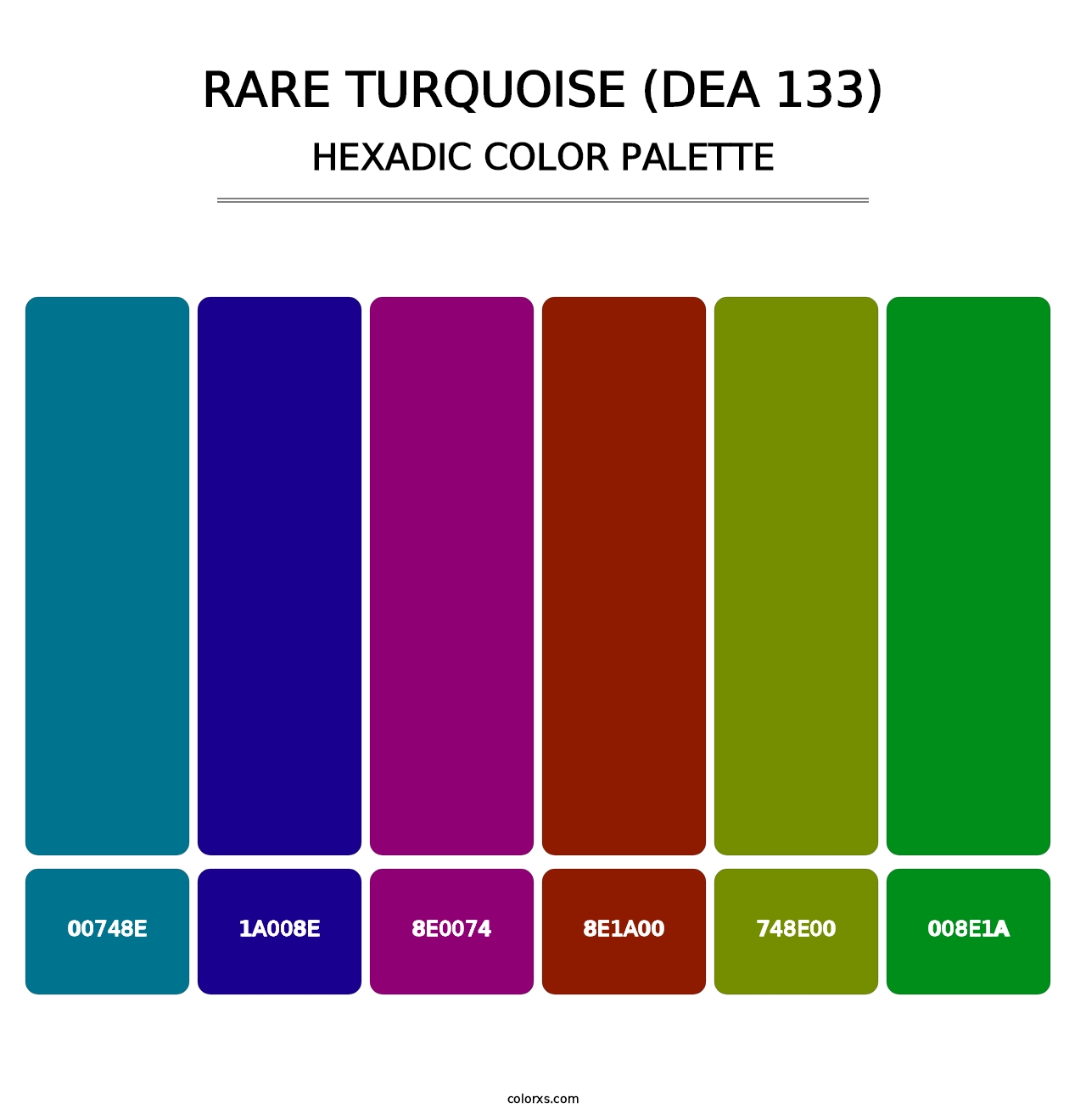 Rare Turquoise (DEA 133) - Hexadic Color Palette