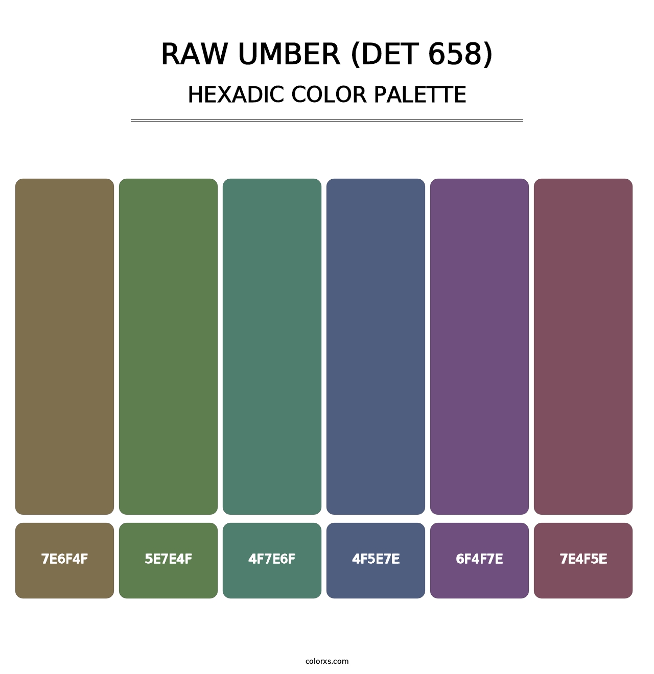 Raw Umber (DET 658) - Hexadic Color Palette